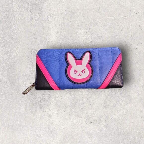 Loungefly Overwatch D.Va Wallet Pink Blue Bunny Gamer Gift Cosplay Purse Rare - Picture 2 of 8